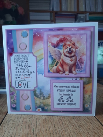 2 Panel Angel dog card front 2 by Ann Davies