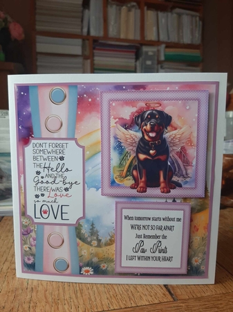 2 Panel Angel dog card front 2 by Ann Davies
