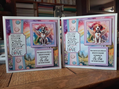 2 Panel Angel dog card front 4 by Ann Davies
