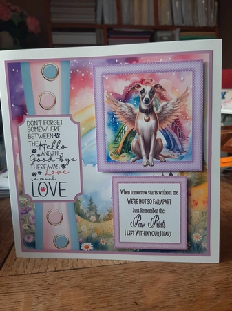 2 Panel Angel dog card front 4 by Ann Davies