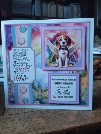 2 Panel Angel dog card front 4 by Ann Davies