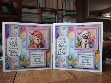 2 Panel Angel dog card front 9 by Ann Davies