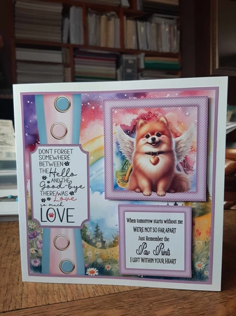 2 Panel Angel dog card front 9 by Ann Davies