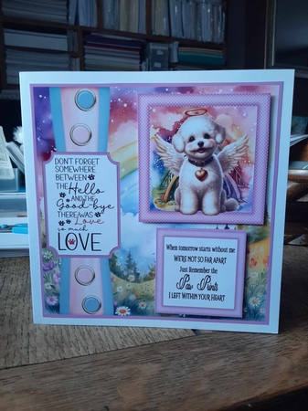 2 Panel Angel dog card front 9 by Ann Davies