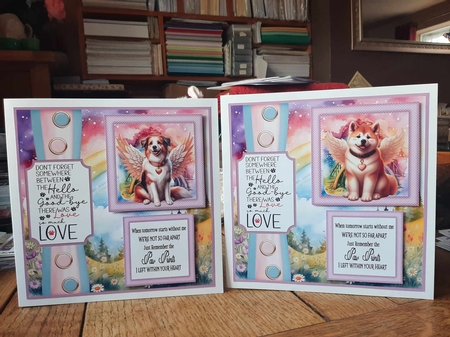 2 Panel Angel dog card front 10 by Ann Davies