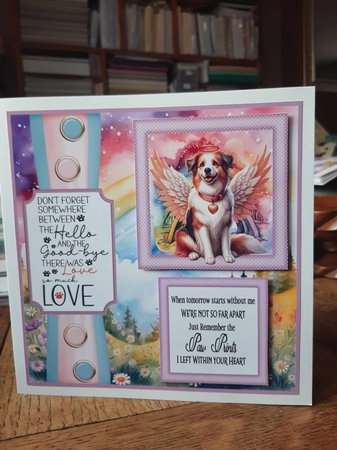 2 Panel Angel dog card front 10 by Ann Davies