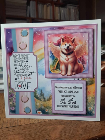 2 Panel Angel dog card front 10 by Ann Davies
