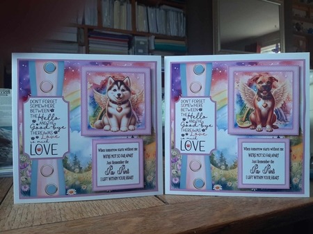 2 Panel Angel dog card front 12 by Ann Davies
