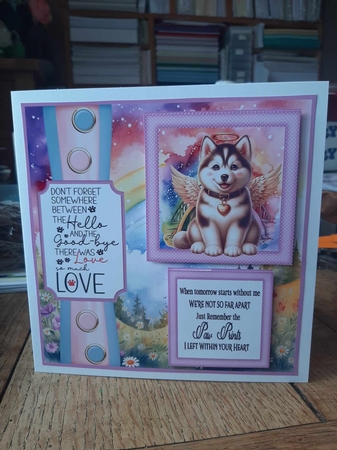 2 Panel Angel dog card front 12 by Ann Davies