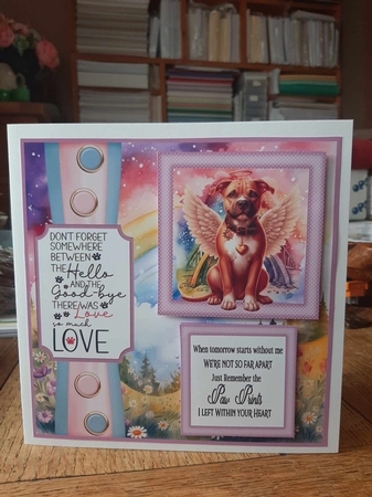 2 Panel Angel dog card front 12 by Ann Davies