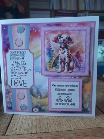 2 Panel Angel dog card front 13 by Ann Davies