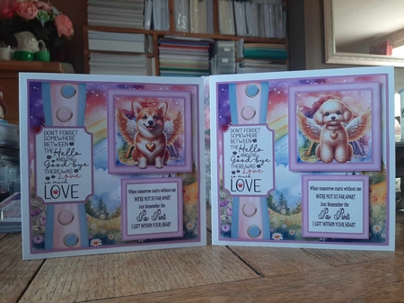 2 Panel Angel dog card front 15 by Ann Davies
