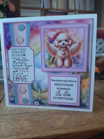 2 Panel Angel dog card front 15 by Ann Davies