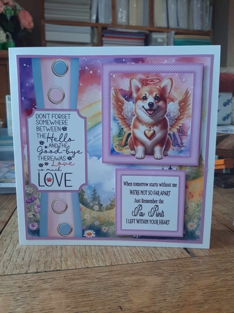 2 Panel Angel dog card front 15 by Ann Davies
