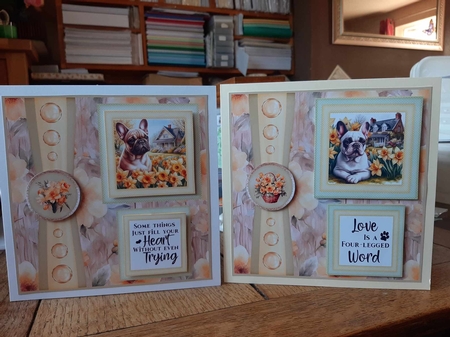 Frenchie 2 Panel card front 3 by Ann Davies