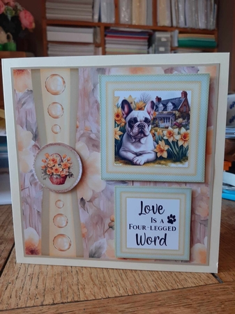 Frenchie 2 Panel card front 3 by Ann Davies