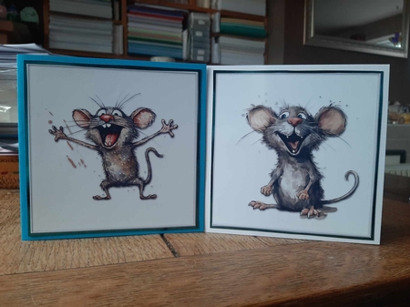 Funny Mouse Card Toppers by Ann Davies