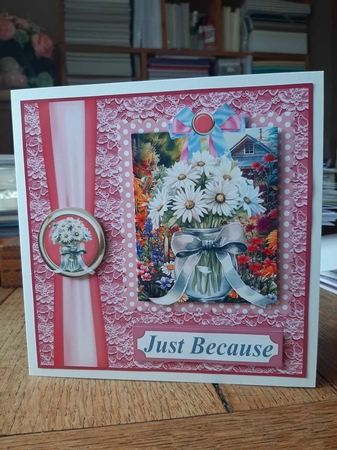 Vase of flowers card front 5 by Ann Davies
