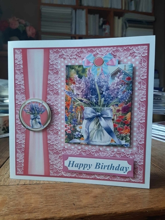 Vase of flowers card front 9 by Ann Davies