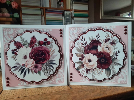 8x8 Mini Kit, Beautiful Summer Burgandy and Pink by Ann Davies