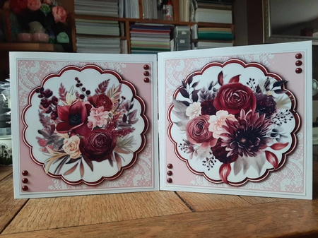 8x8 Mini Kit, Beautiful Summer Burgandy and Pink by Ann Davies