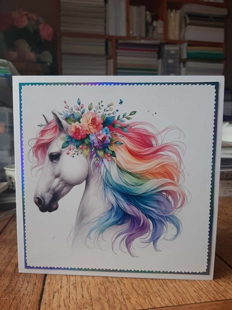 Beautiful Horses In Bloom 4 7x7 Card Kit. Matching Box, Gift Bauble,Tag by Ann Davies