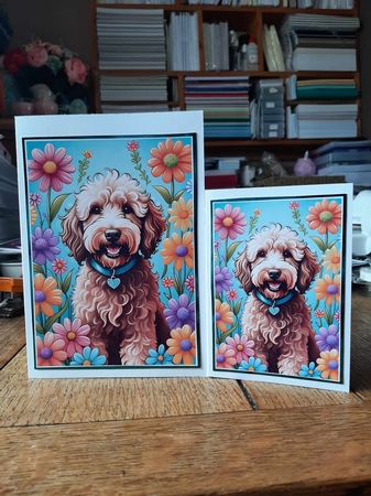 Labradoodle doo A4 by Ann Davies