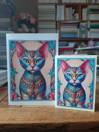 Egyptian Cat A4 by Ann Davies