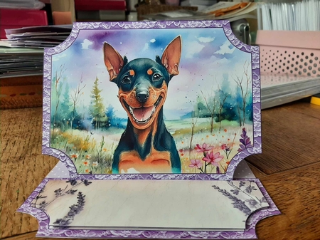 Floral happy puppy easel topper and layered stopper (no base included)3 by Ann Davies