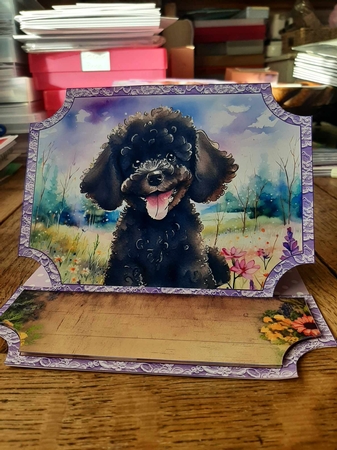 Floral happy puppy easel topper and layered stopper (no base included)6 by Ann Davies