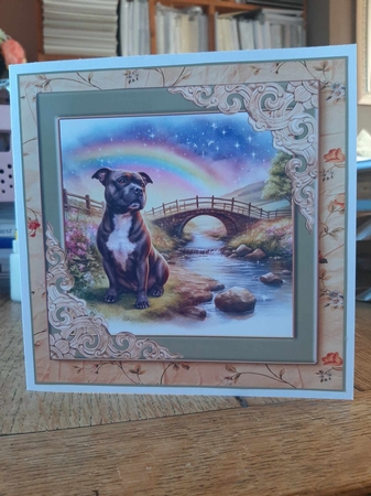 SHAGGY DOGS V2 BRINDLE STAFFY by Ann Davies