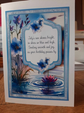 July Birth Flower Fancy Frame by Ann Davies