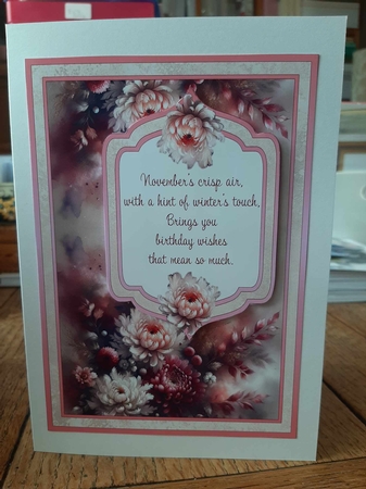 November Birth Flower Fancy Frame by Ann Davies