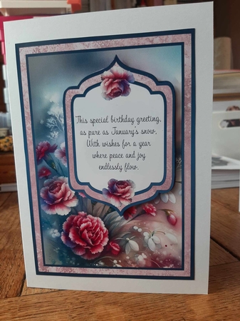 January Birth Flower Fancy Frame by Ann Davies