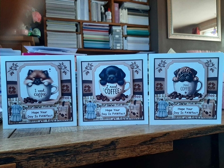 6x6 aprox I need coffee pup card front 4 by Ann Davies