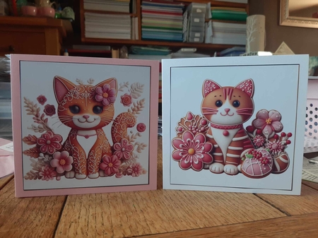 Gingerbread Kitten Card Toppers 3 by Ann Davies