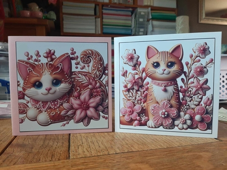 Gingerbread Kitten Card Toppers 2 by Ann Davies