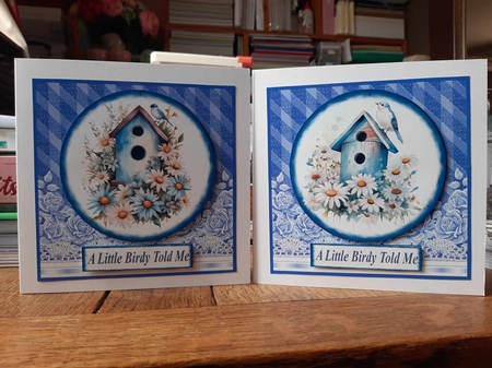 Blue bird card front 3 by Ann Davies