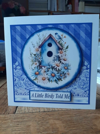 Blue bird card front 3 by Ann Davies