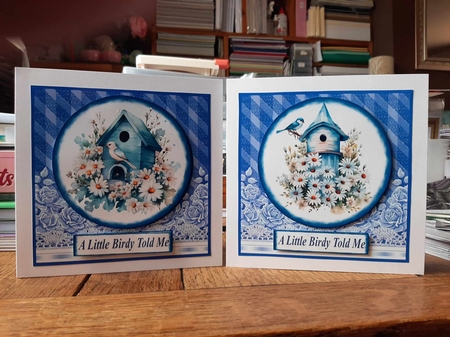Blue bird card front 4 by Ann Davies