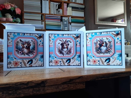 Boho dog card front 2 by Ann Davies