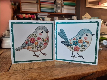 Shabby Chic Embroidered Birds by Ann Davies