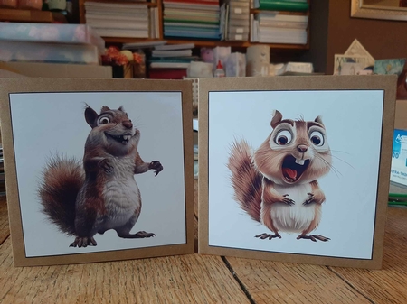 Funny Squirrel Card Toppers by Ann Davies