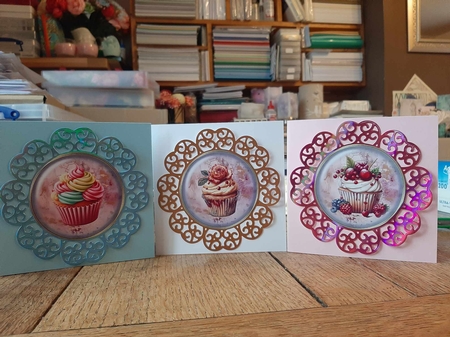 Cup Cake Glass Buttons by Ann Davies