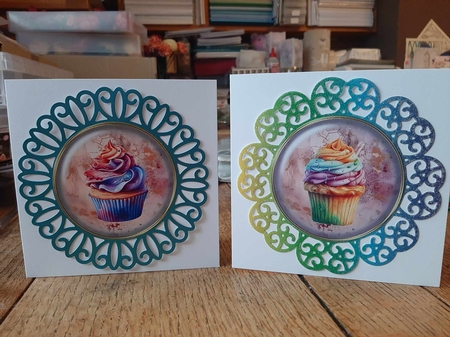 Cup Cake Glass Buttons by Ann Davies
