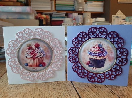 Cup Cake Glass Buttons by Ann Davies
