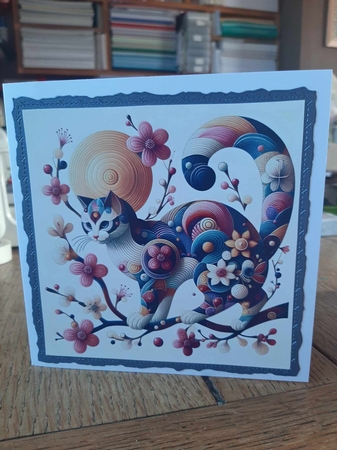 Abstract Cat Card Toppers by Ann Davies