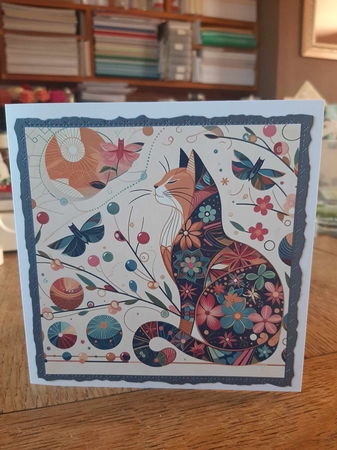 Abstract Cat Card Toppers by Ann Davies