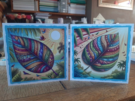 Beautiful Decorated Leaves Card Toppers by Ann Davies