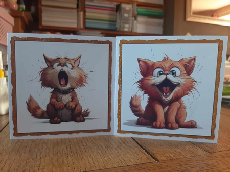 Funny Cat Card Toppers by Ann Davies
